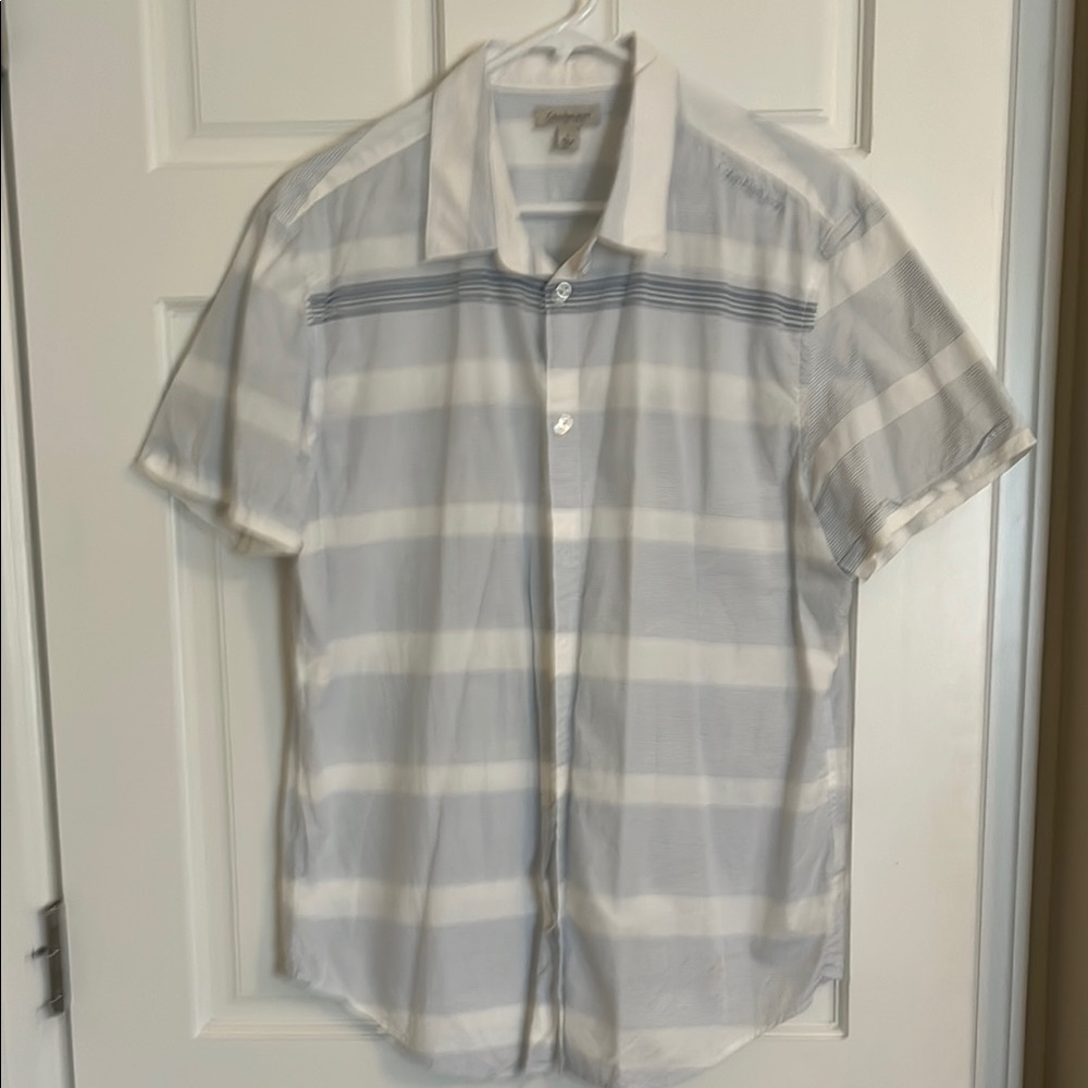 Men's Calvin Klein Striped Short Sleeve Shirt, L